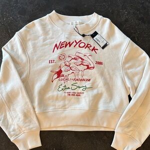 rag & bone x Lucali NYC Graphic Sweatshirt NWT Vintage Terry XS